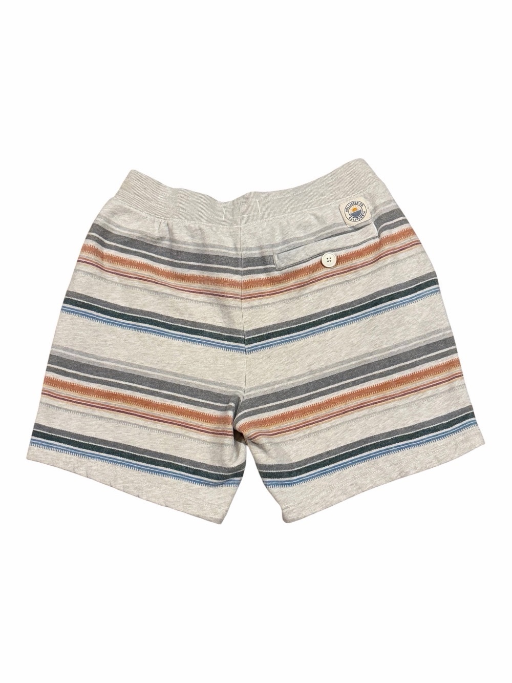 Hollister Men’s Cream Striped Athletic Drawstring Shorts - Picture 2 of 8